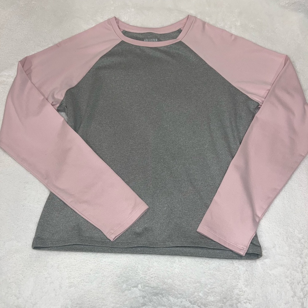 Hollister Pink and Gray Raglan Shirt